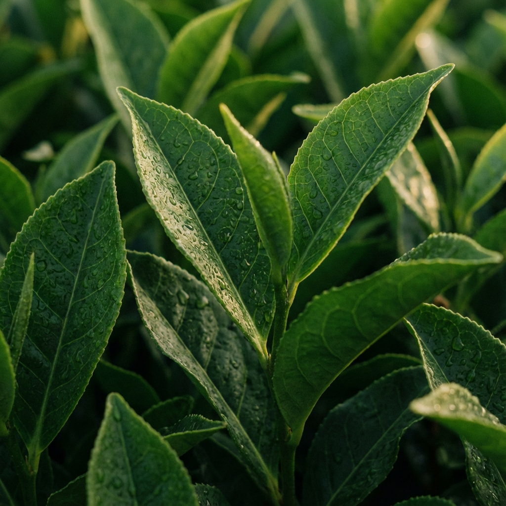 Green Tea Leaves Background